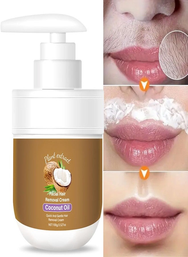 MULPG Facial Hair Removal Cream,Coconut Oil Hair Removal Cream for Women for Upper Lip and Chin,Gentle and Non-irritating Remove Excess Hair (3.52 fl oz) - Image 4